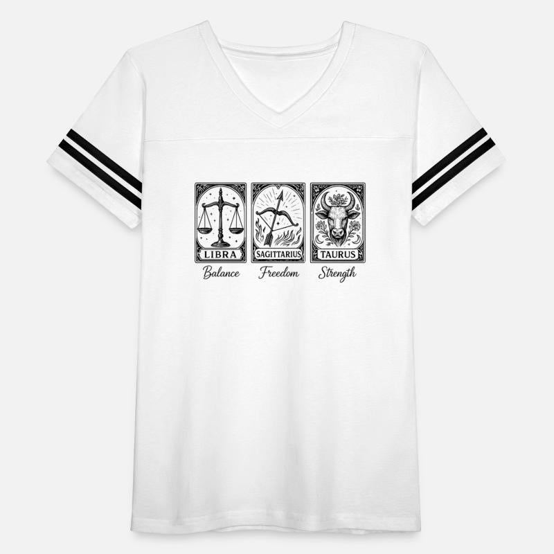 Zodiac Trio Tarot Tee – Libra, Sagittarius & Tauru