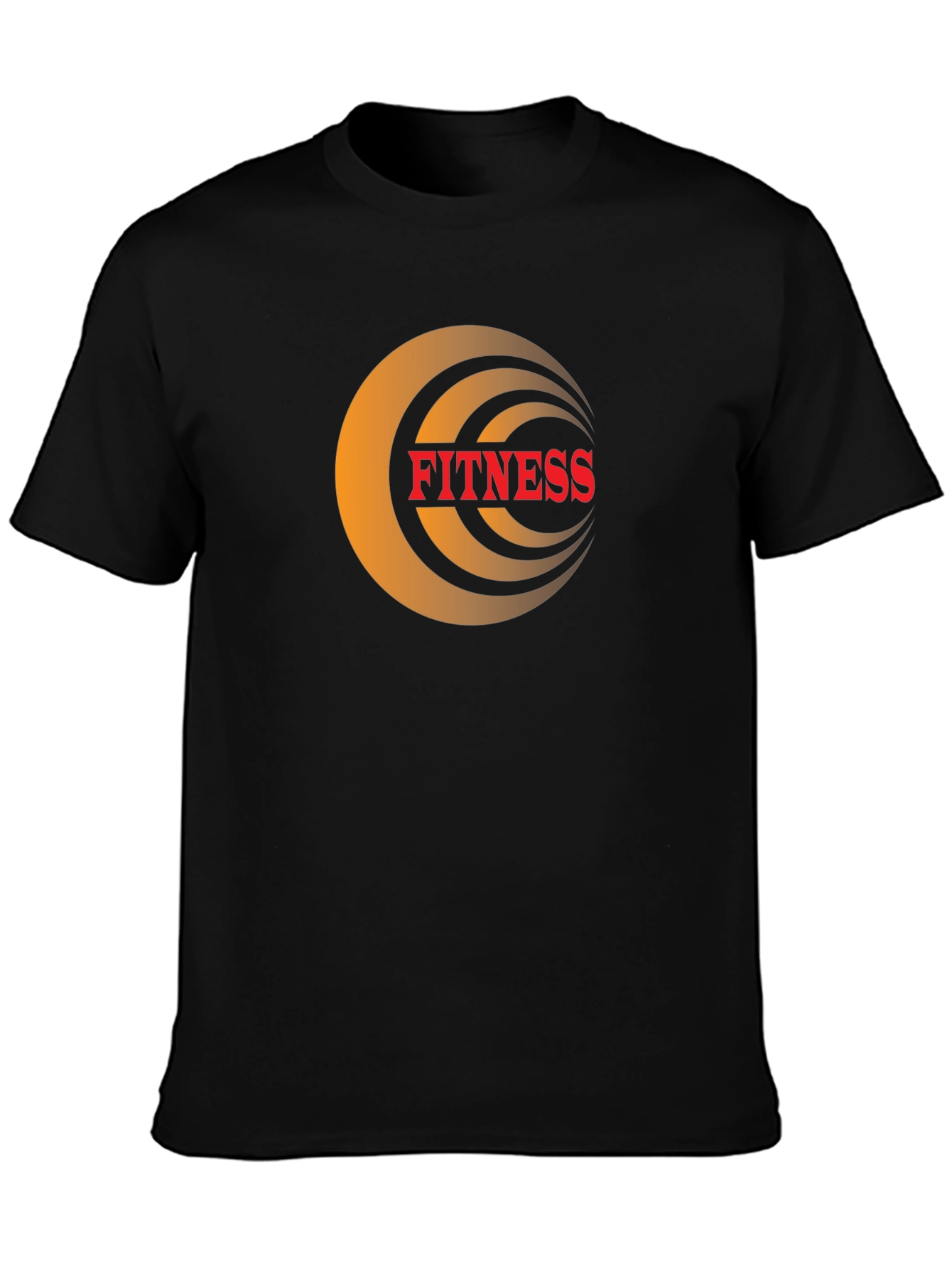 Fitness Graphic Tee - Black Crew Neck T-Shirt
