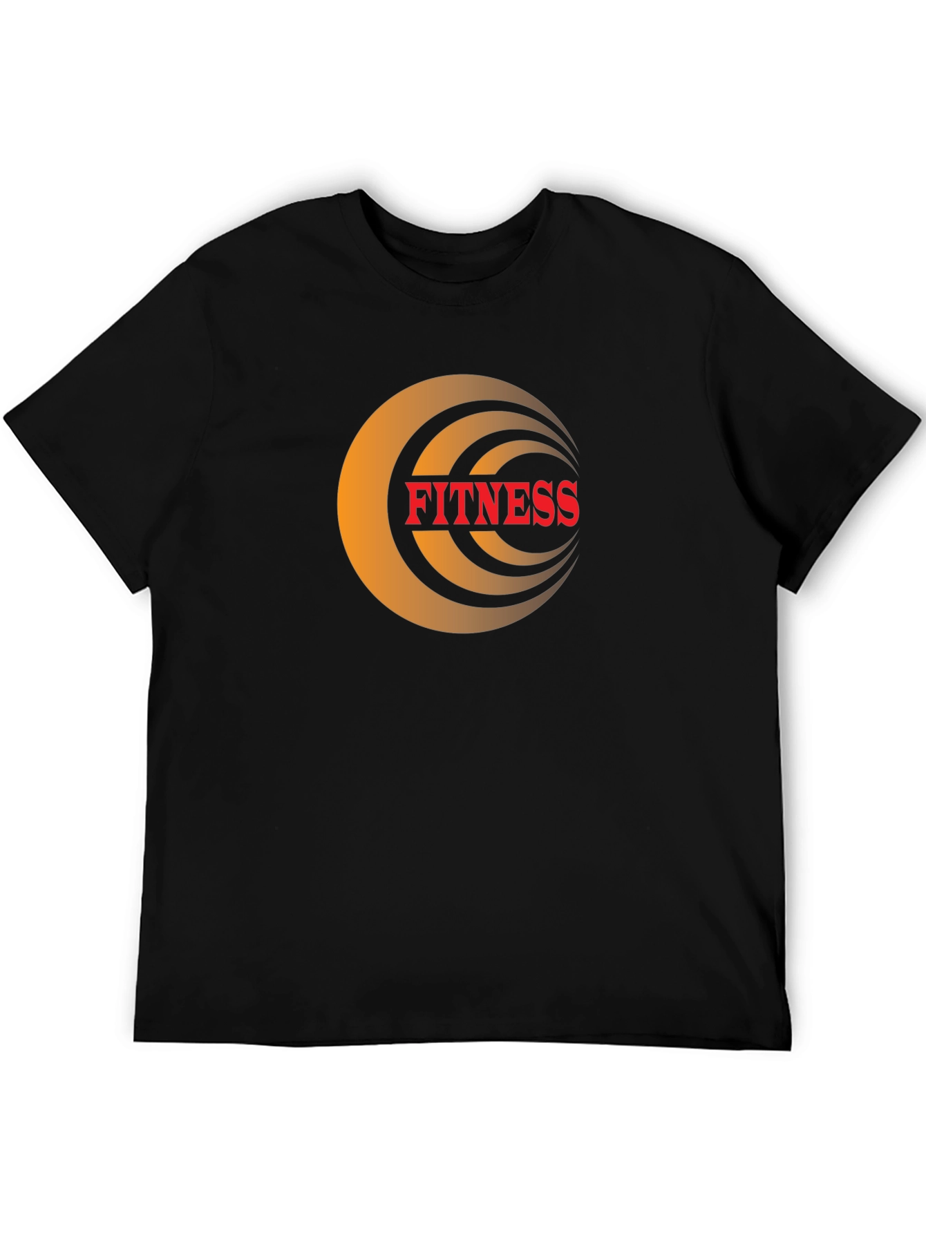 Fitness Graphic Tee - Black Crew Neck T-Shirt