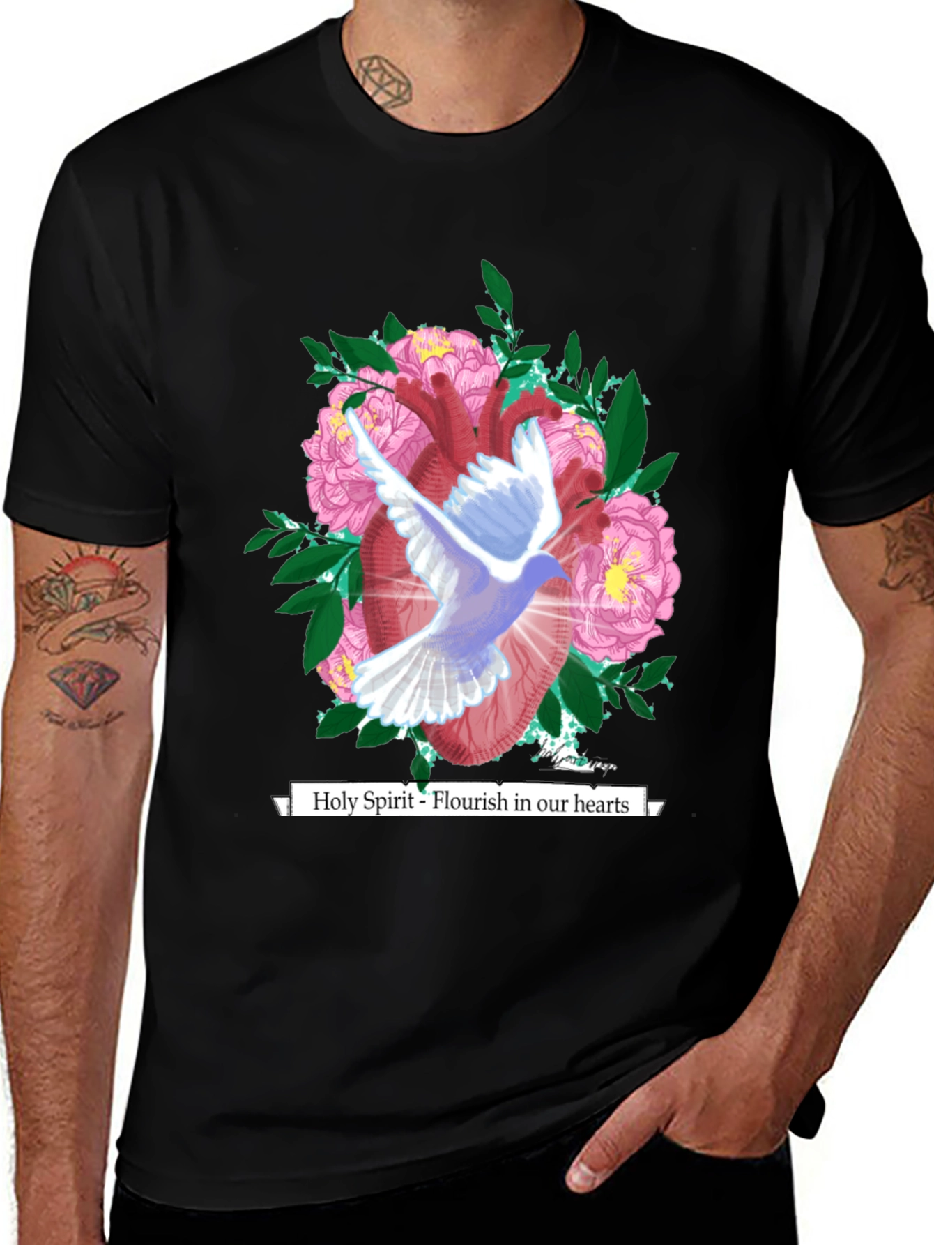 Holy Spirit Heart Graphic Tee