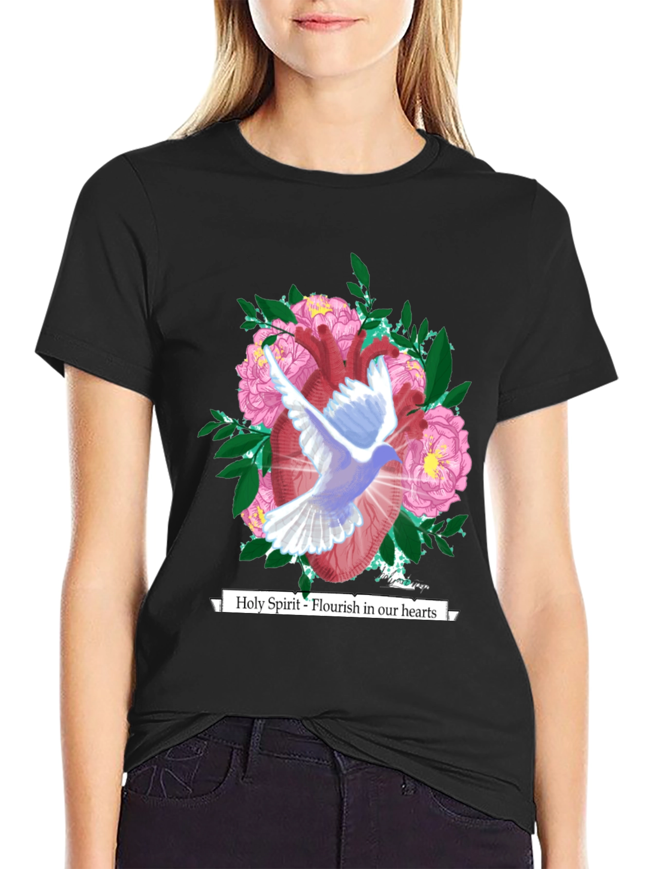 Holy Spirit Heart Graphic Tee