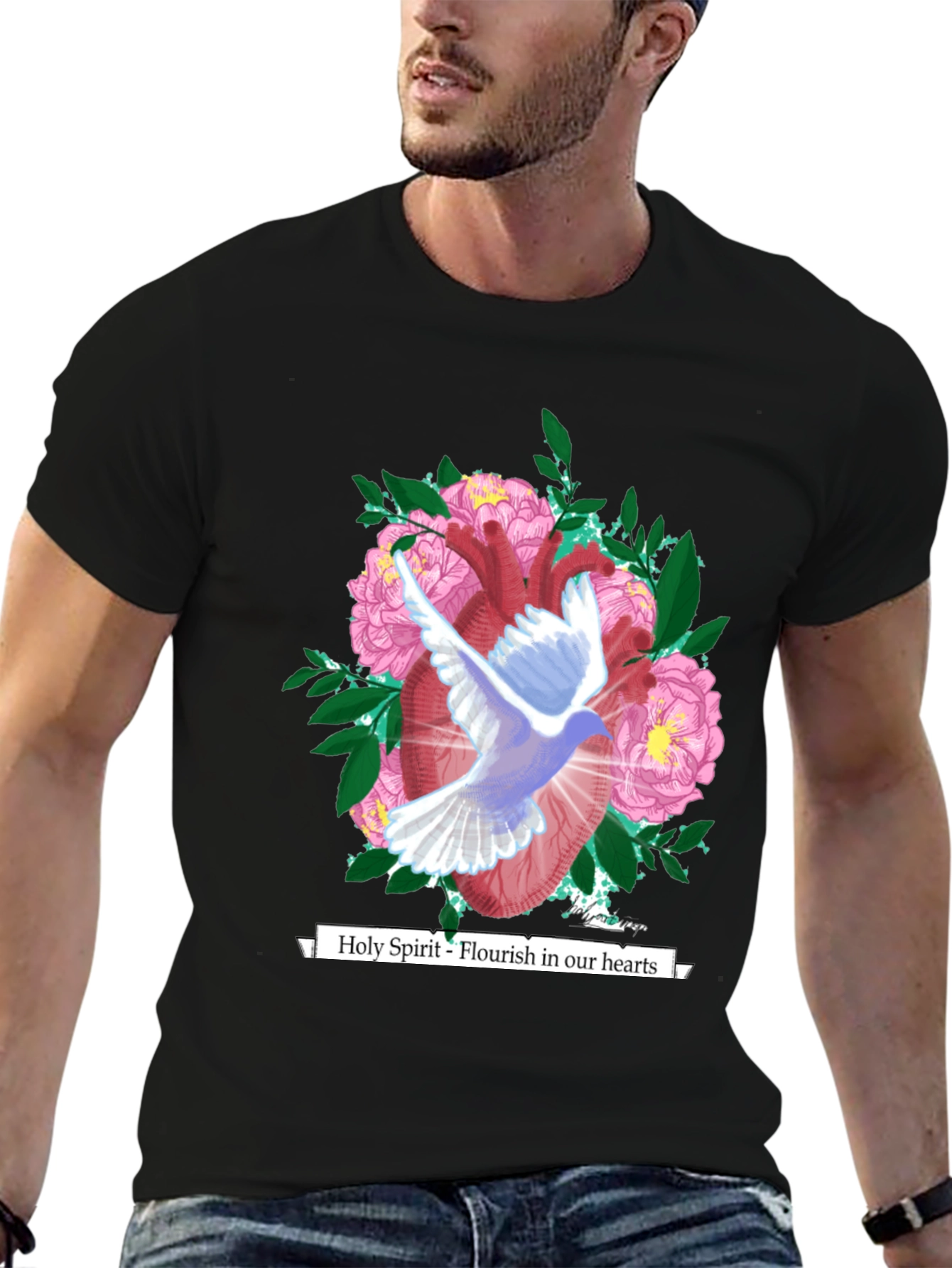 Holy Spirit Heart Graphic Tee