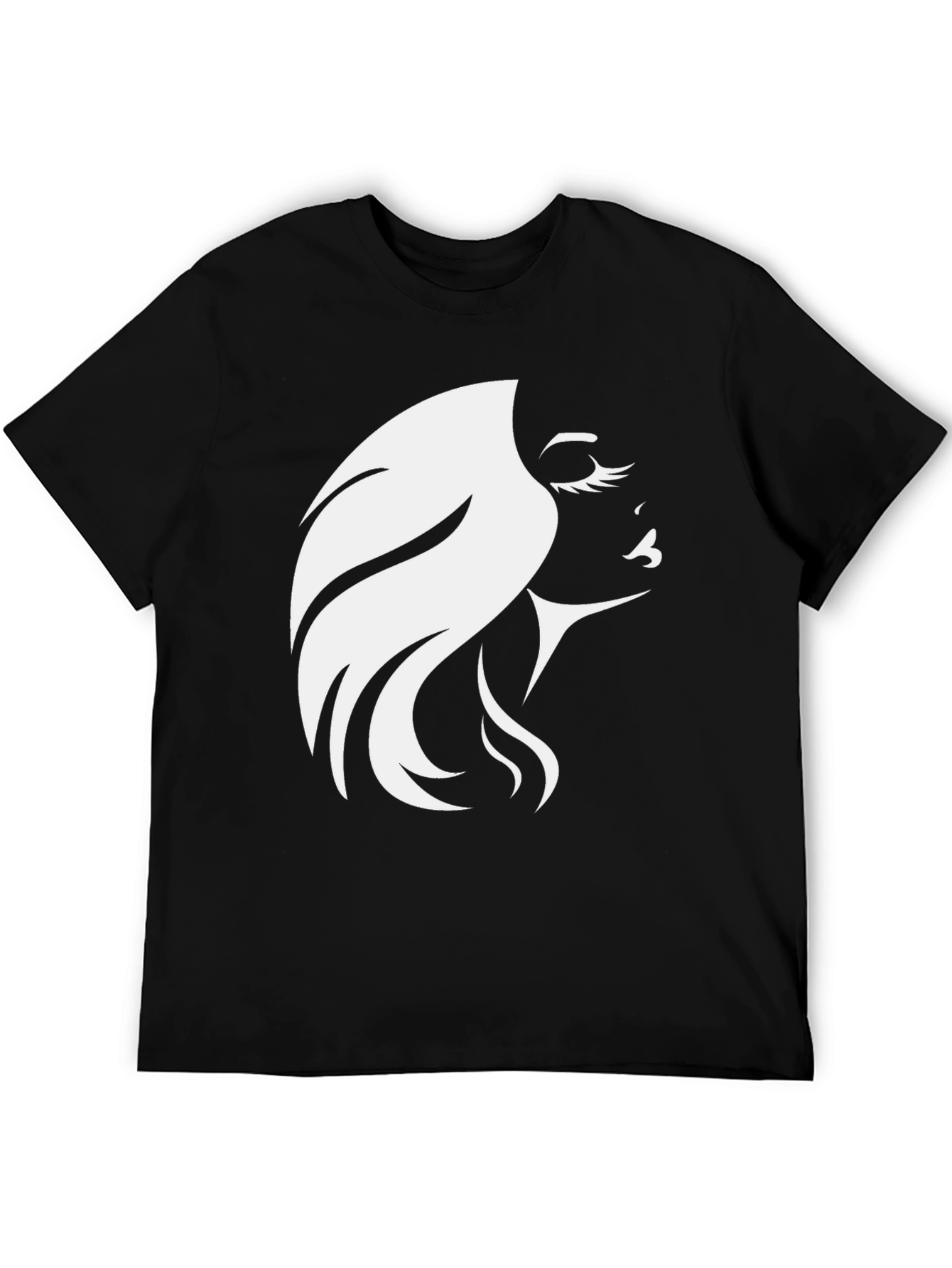 Elegant Woman Silhouette Graphic Tee - Black