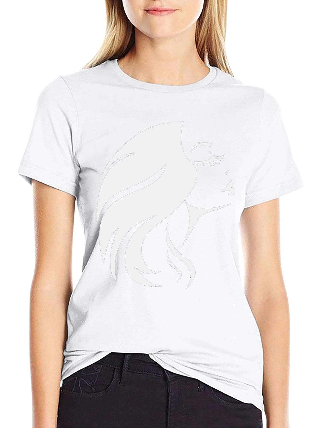 Elegant Woman Silhouette Graphic Tee - Black