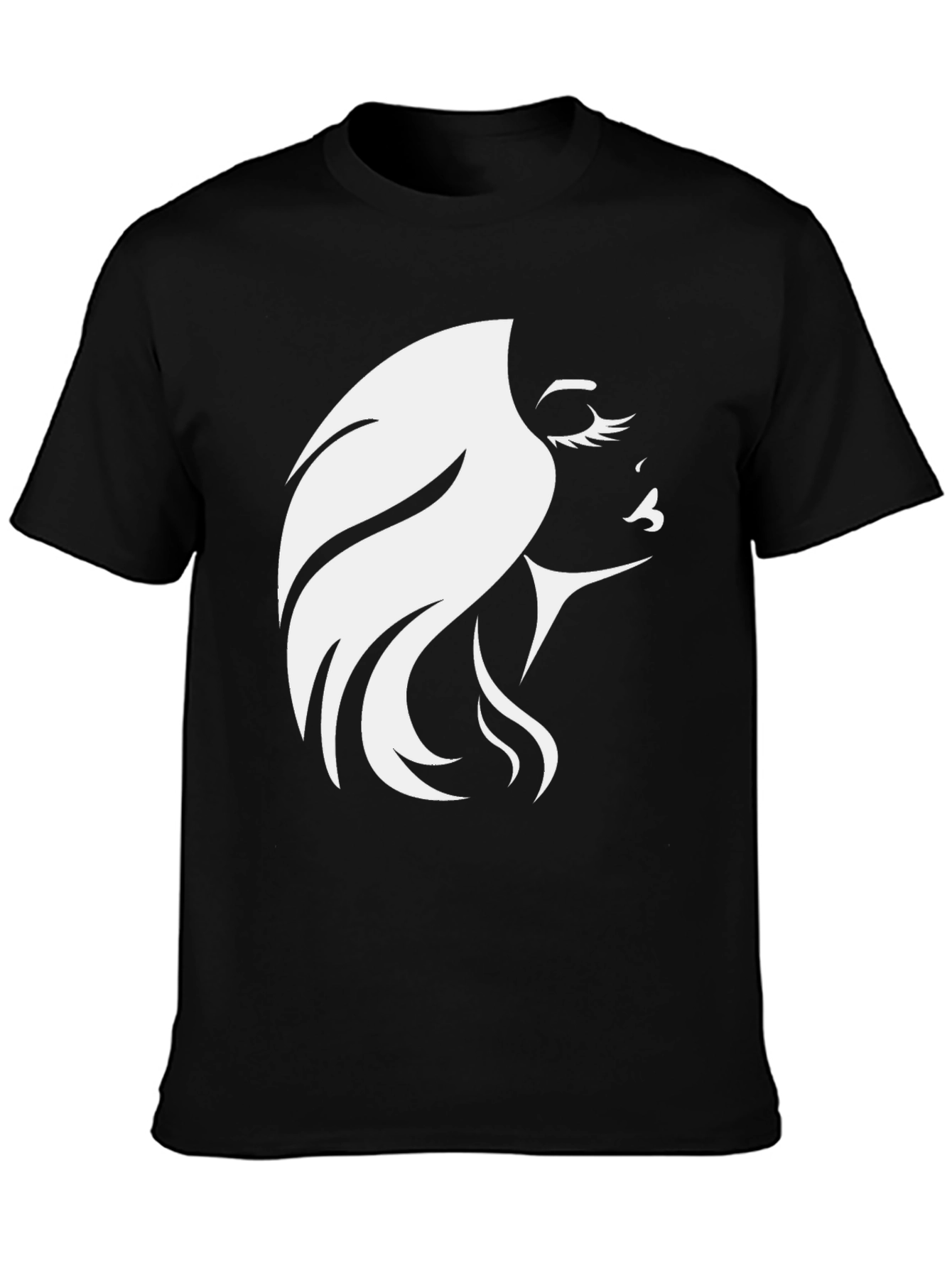 Elegant Woman Silhouette Graphic Tee - Black