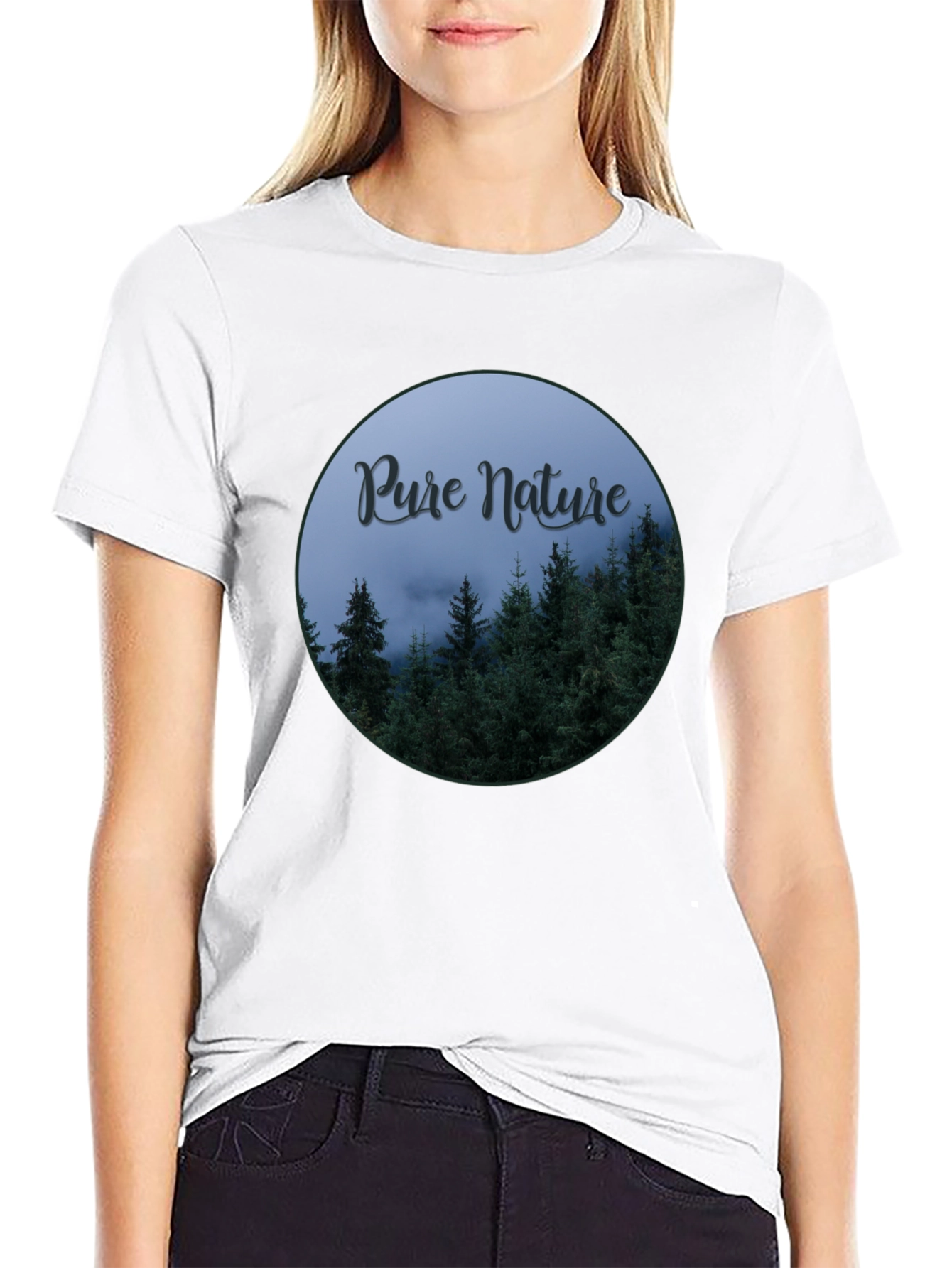 Pure Nature Forest Graphic Tee - Black