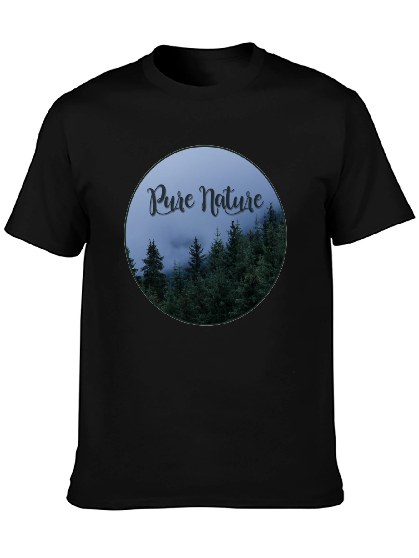 Pure Nature Forest Graphic Tee - Black