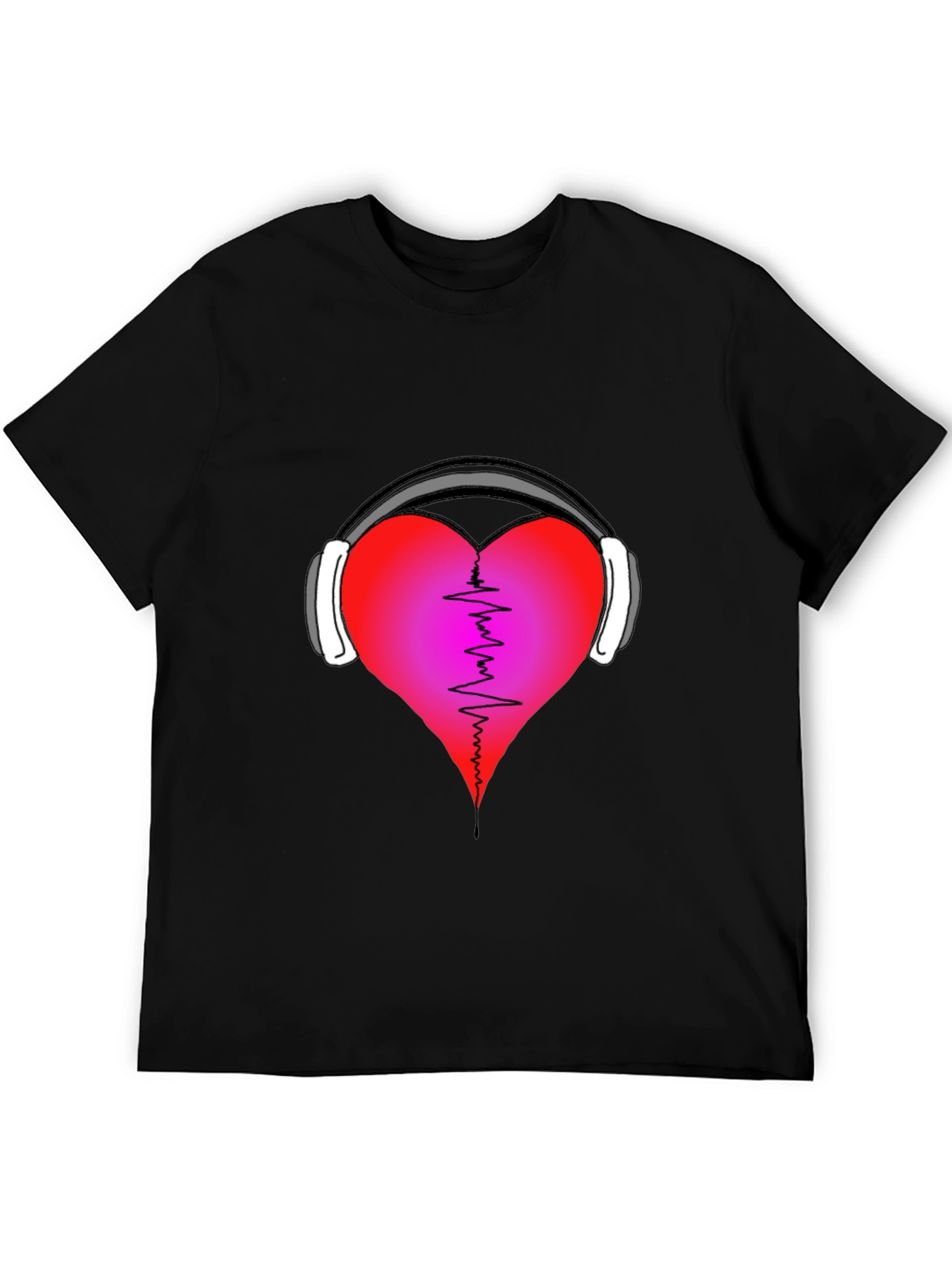 Heartbeat Headphones Graphic T-Shirt - Music Lover Tee