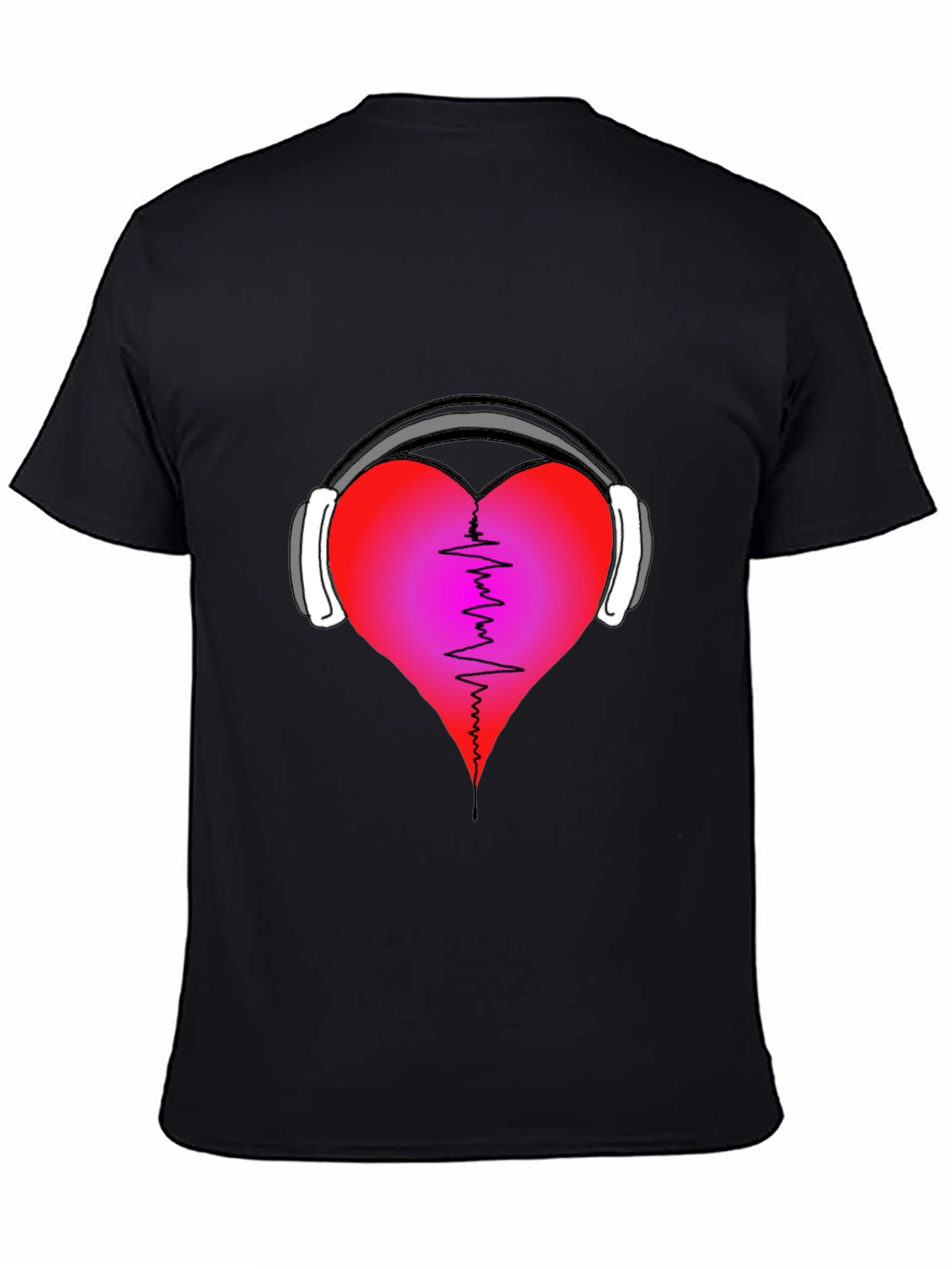 Heartbeat Headphones Graphic T-Shirt - Music Lover Tee