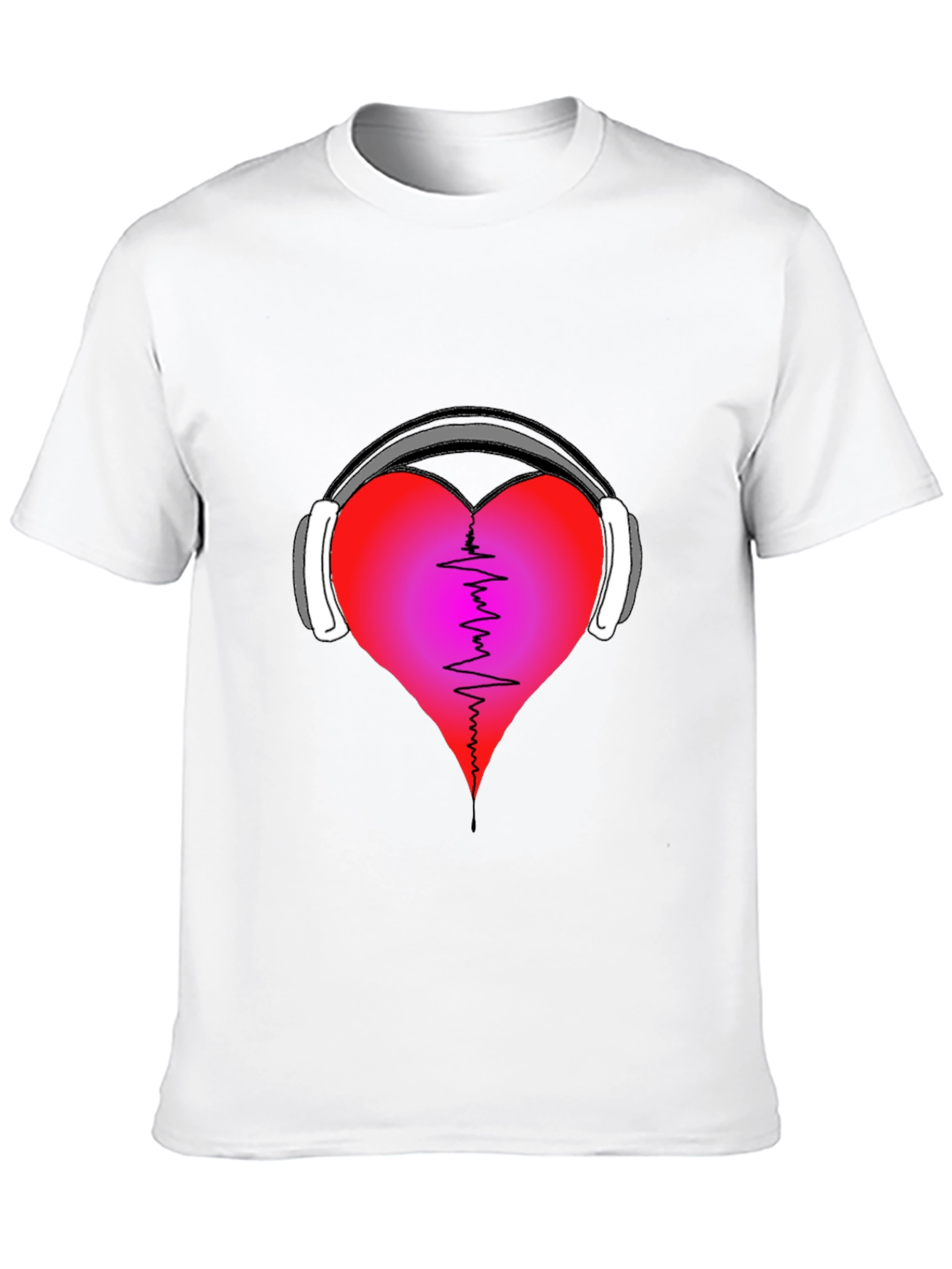 Heartbeat Headphones Graphic T-Shirt - Music Lover Tee