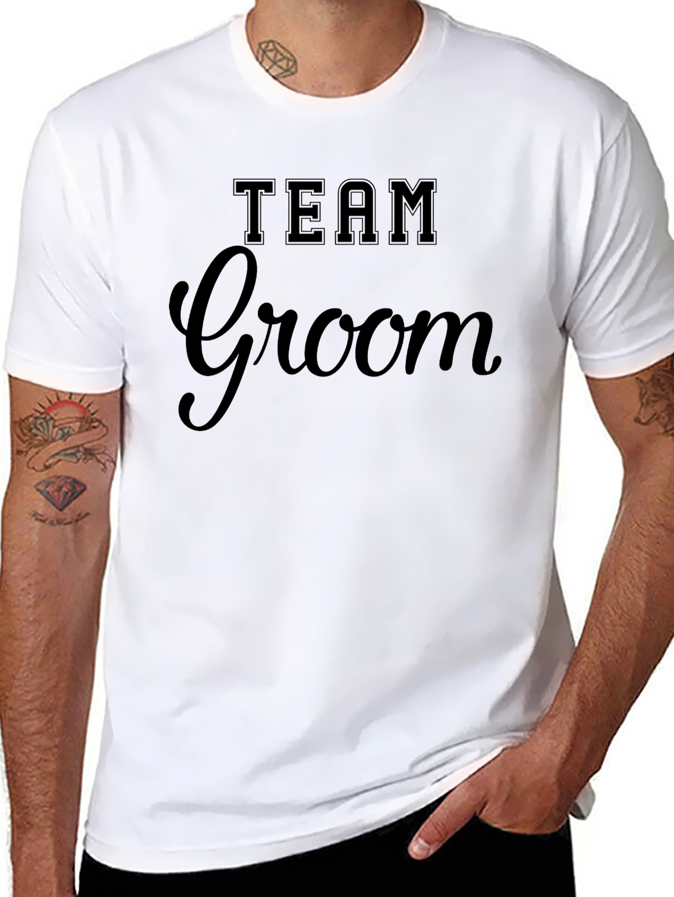 Team Groom Black T-Shirt Wedding Party