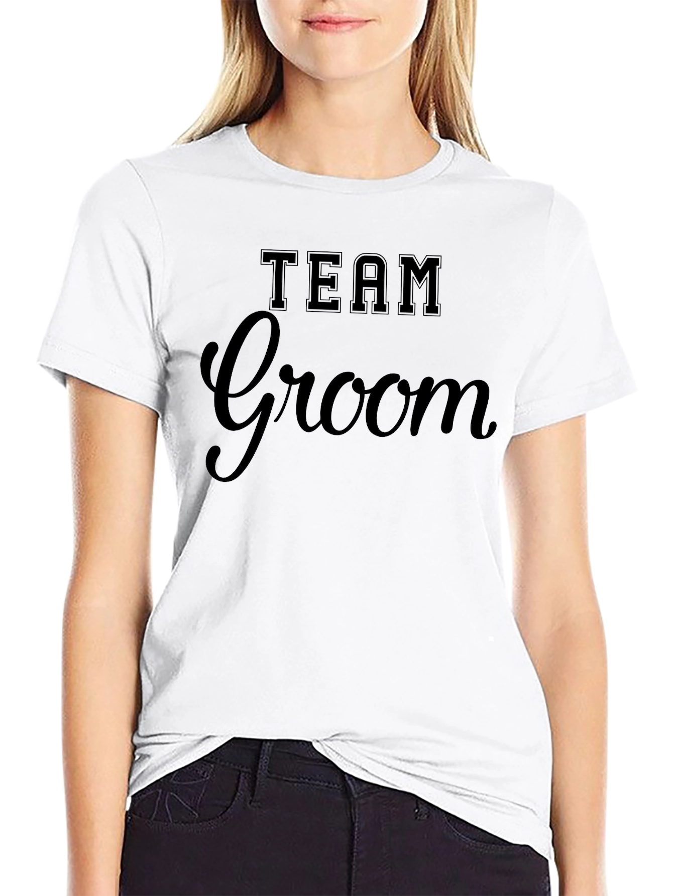 Team Groom Black T-Shirt Wedding Party