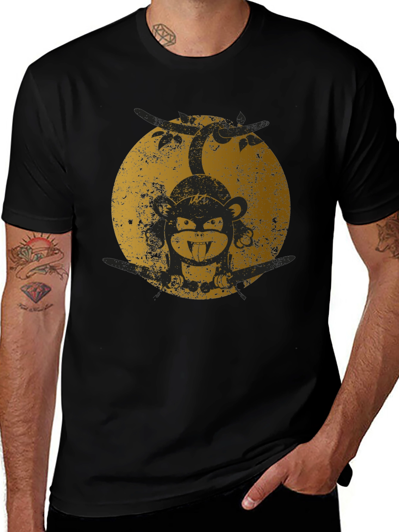 Monkey Business Black Graphic T-Shirt