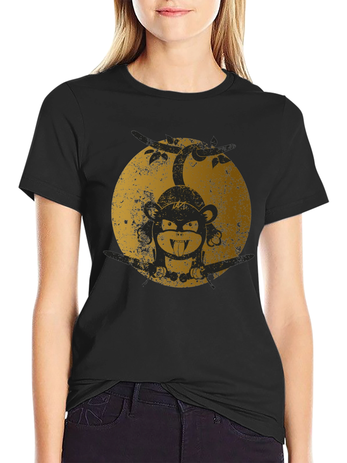 Monkey Business Black Graphic T-Shirt