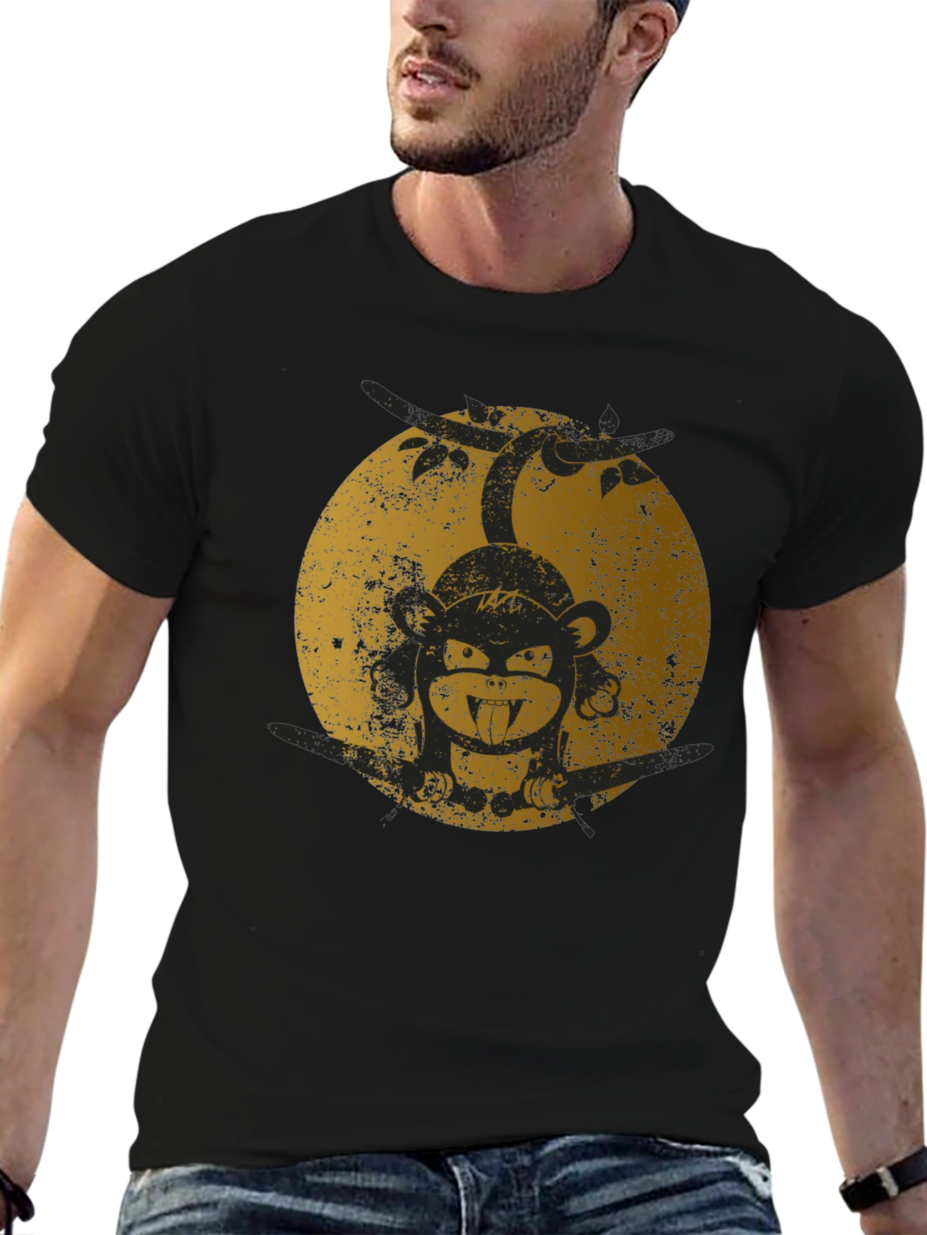 Monkey Business Black Graphic T-Shirt