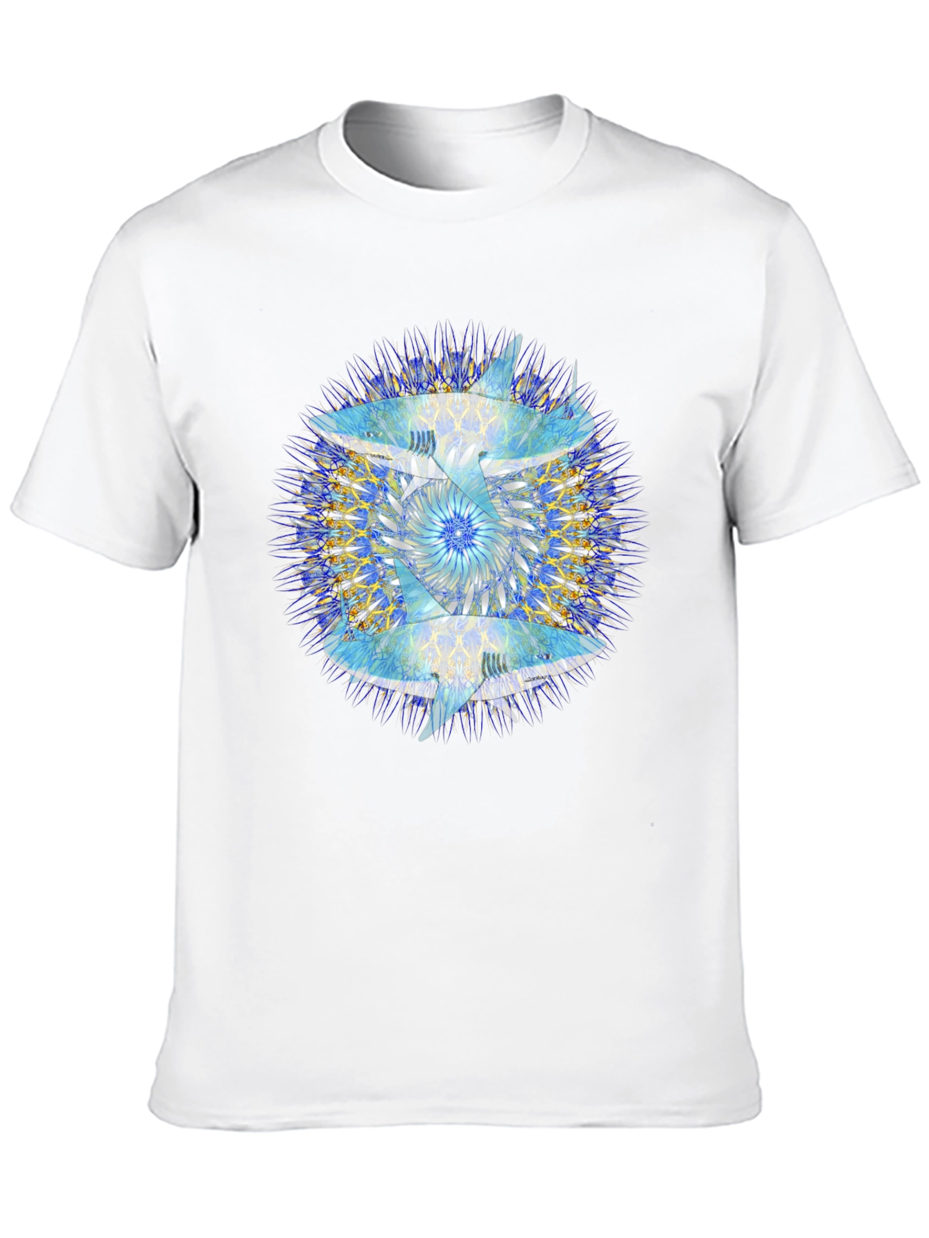 Abstract Mandala Print Black T-Shirt