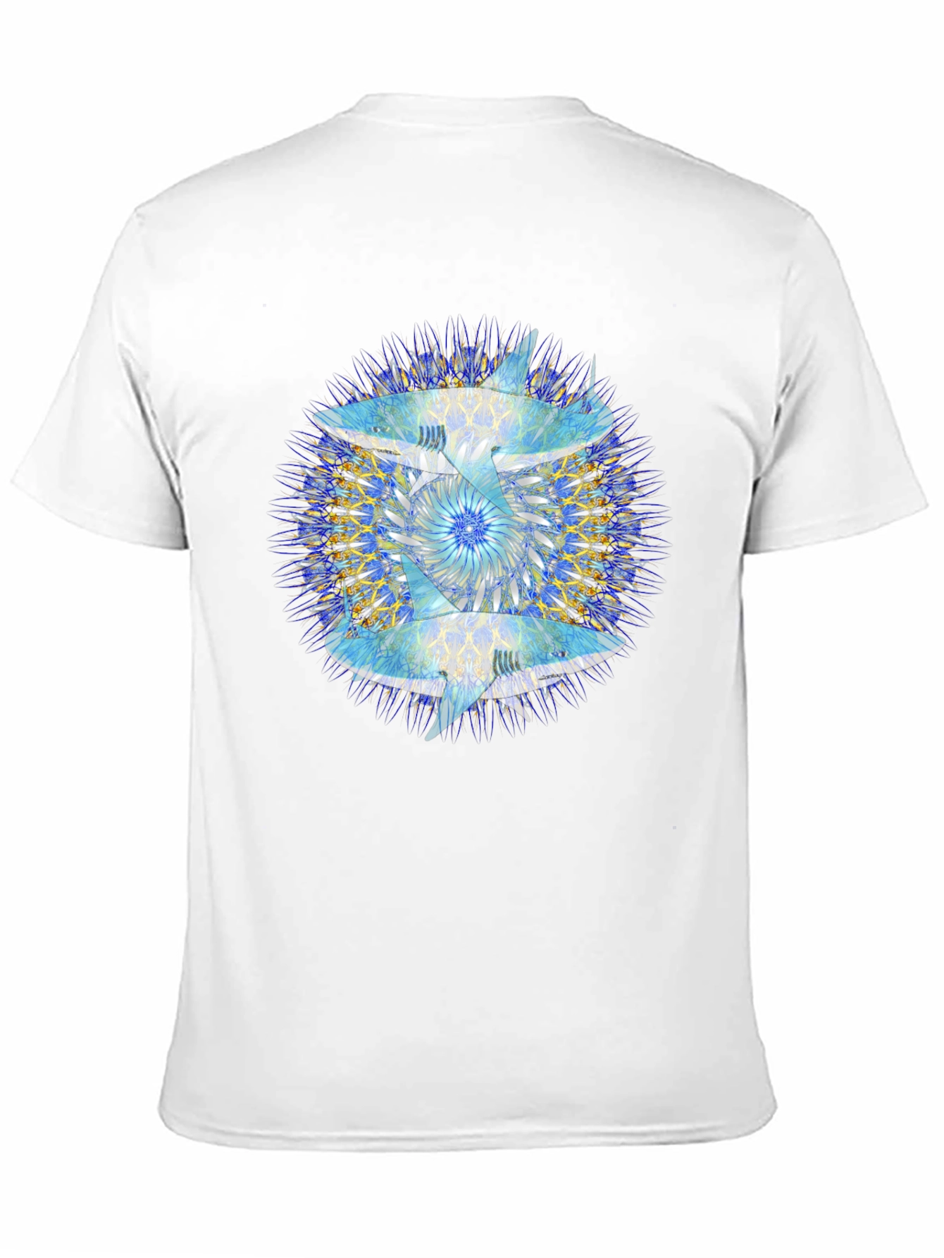 Abstract Mandala Print Black T-Shirt