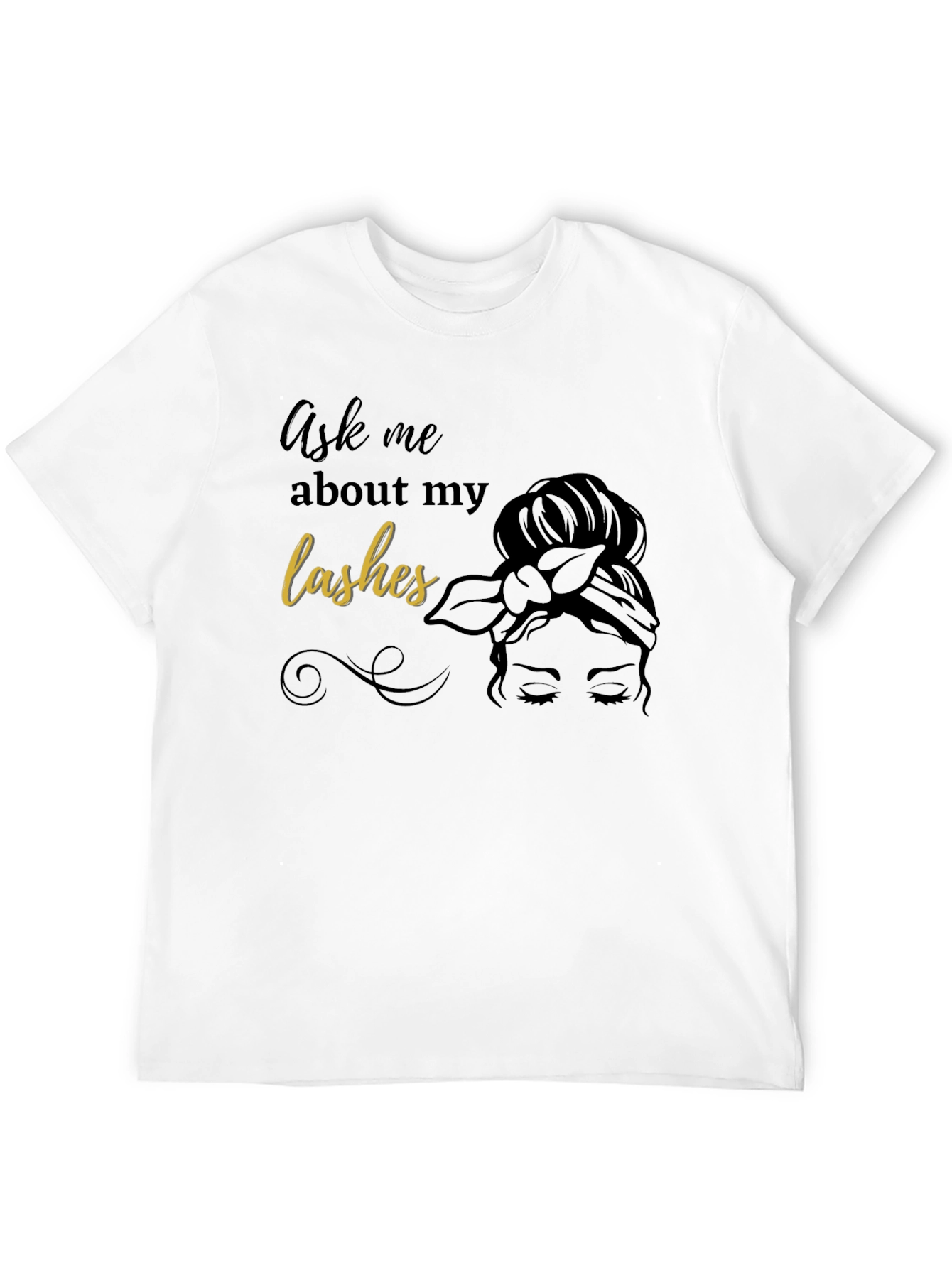 Ask Me About My Lashes Black T-Shirt