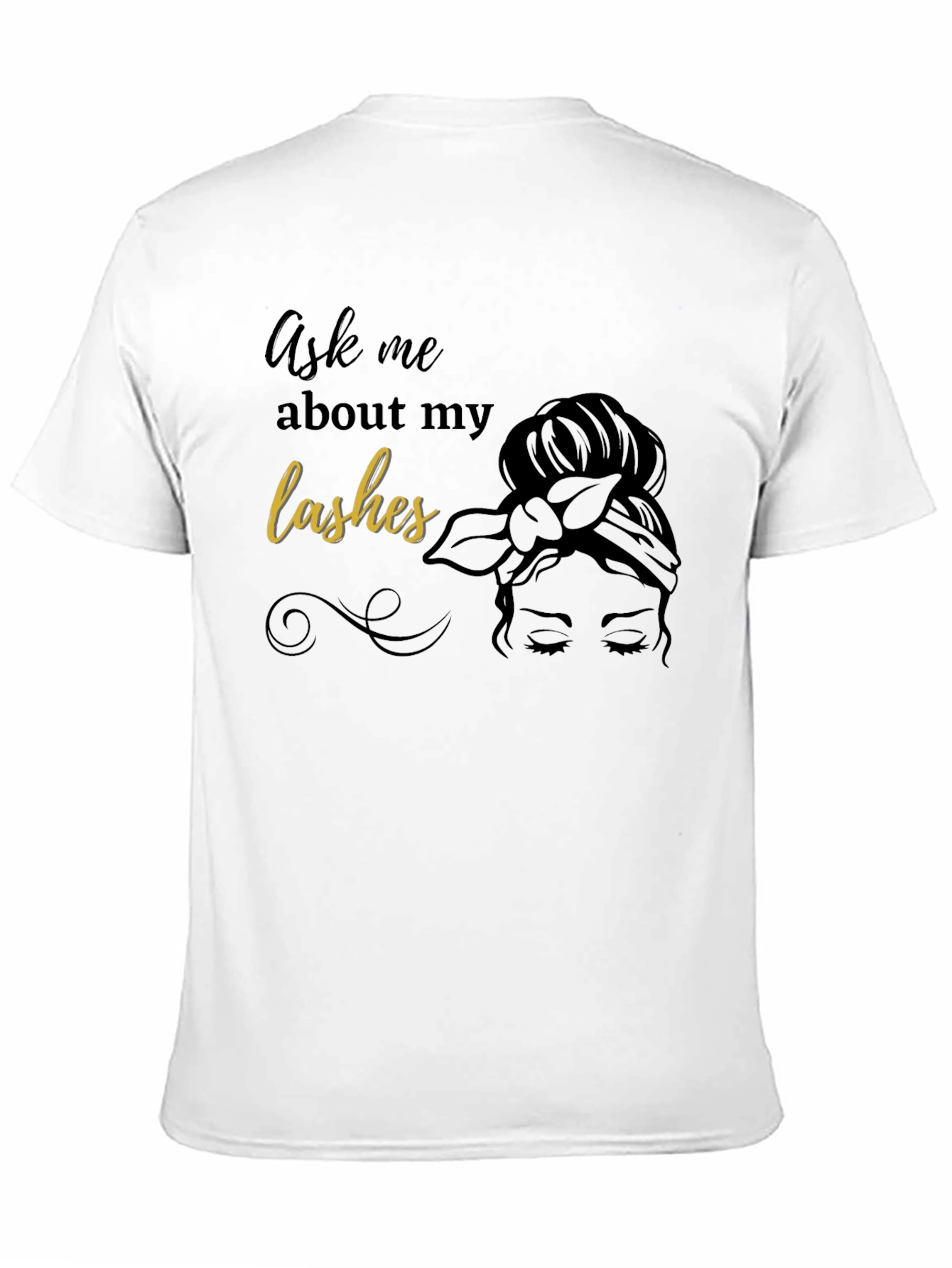 Ask Me About My Lashes Black T-Shirt