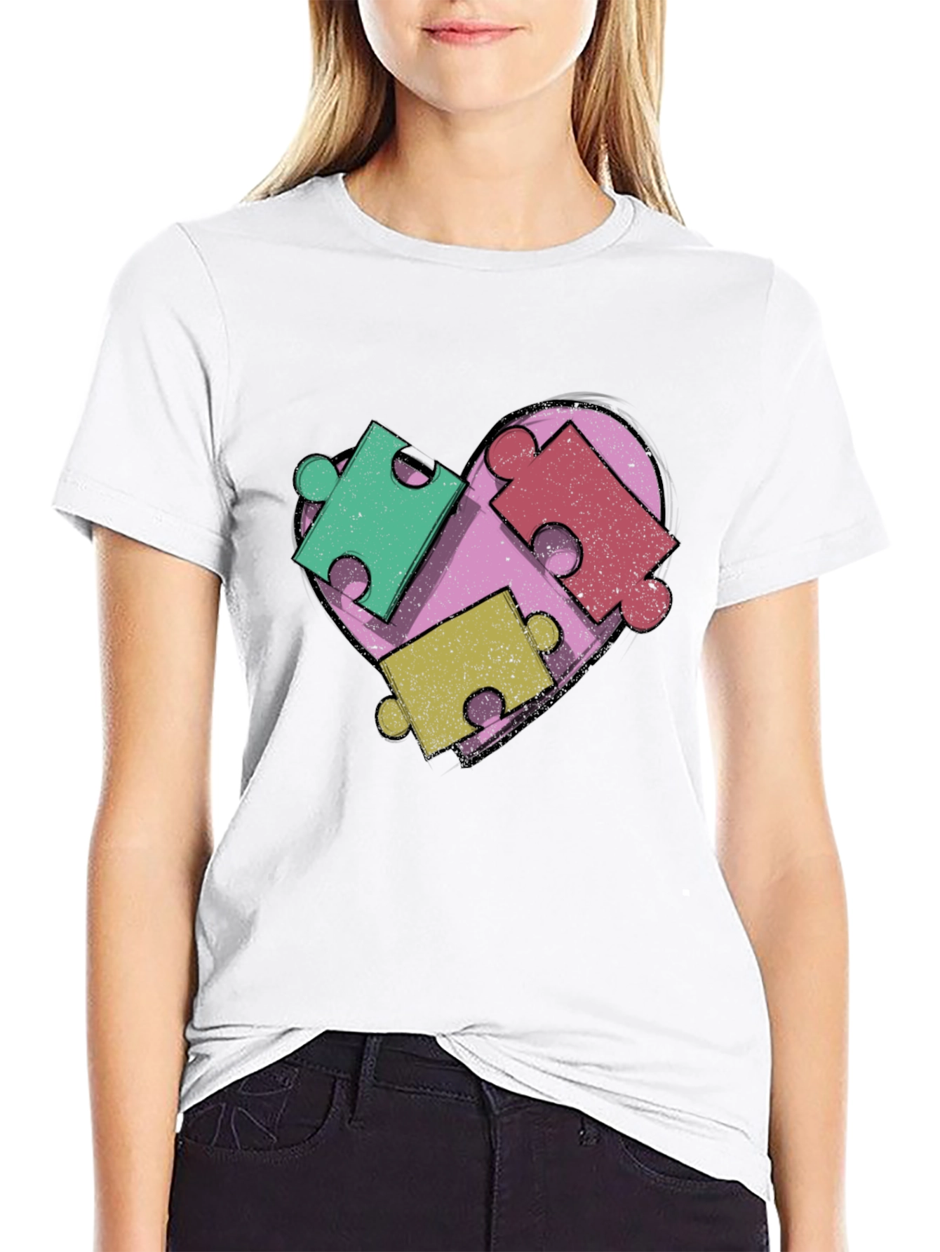 Autism Awareness Heart Puzzle T-Shirt