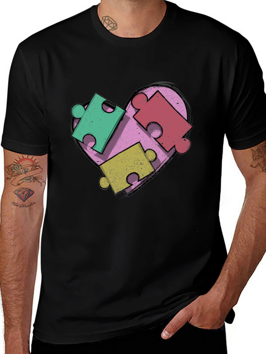 Autism Awareness Heart Puzzle T-Shirt