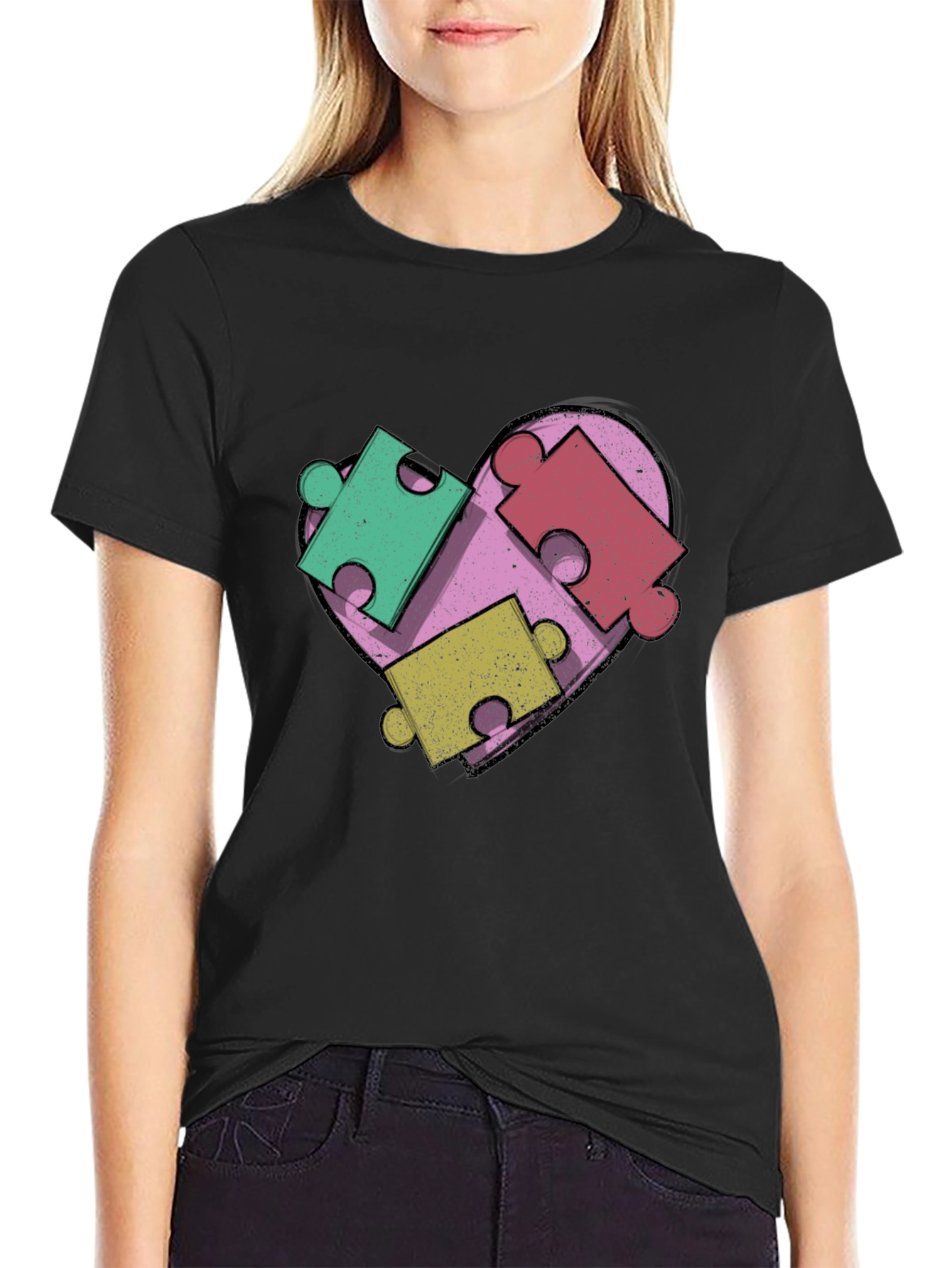 Autism Awareness Heart Puzzle T-Shirt