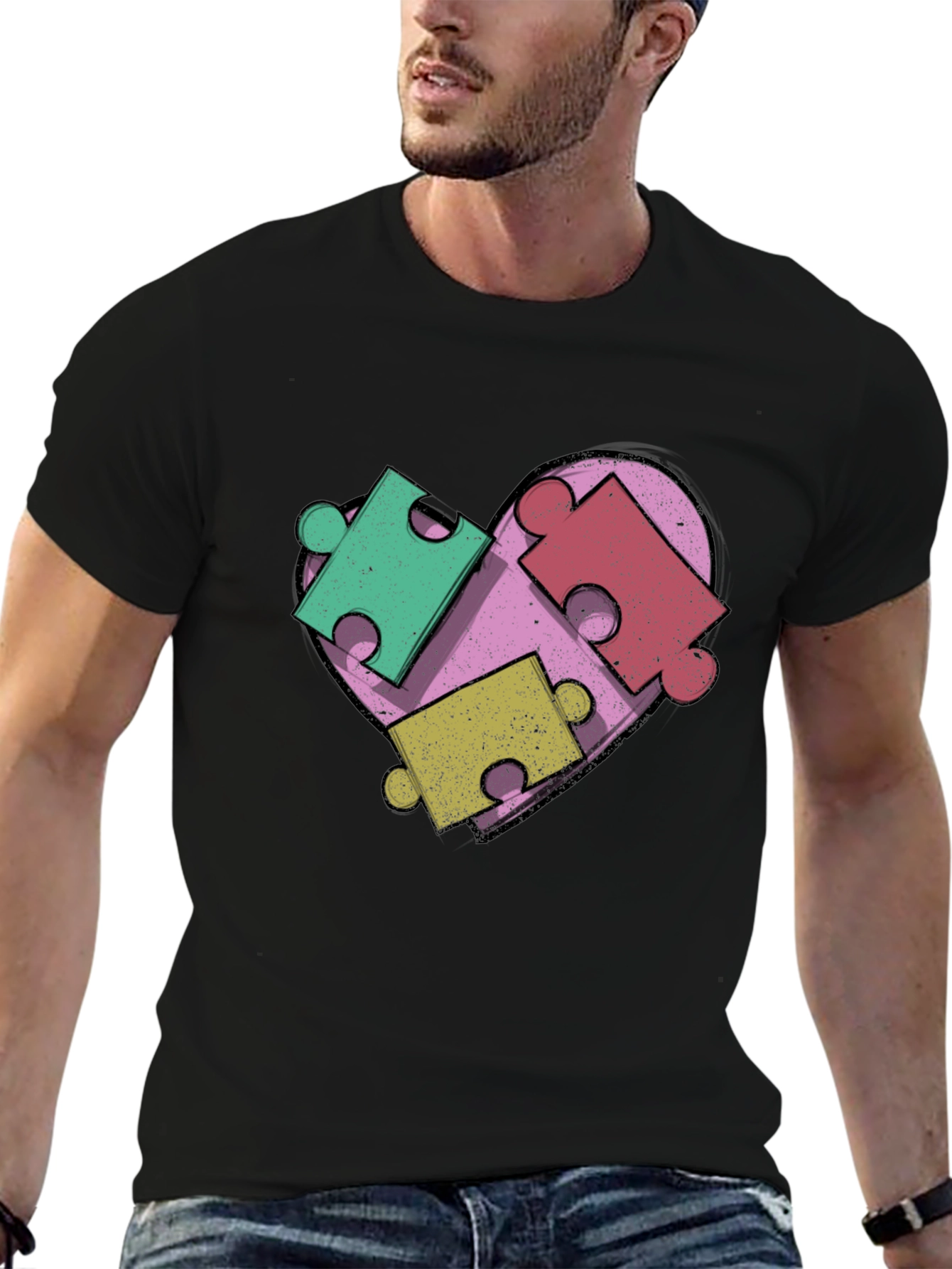Autism Awareness Heart Puzzle T-Shirt