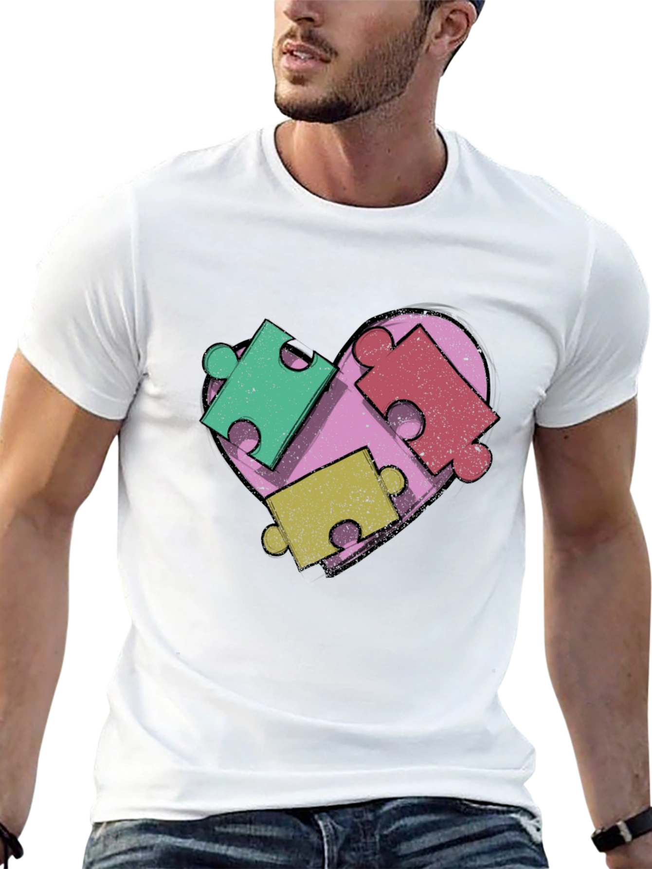 Autism Awareness Heart Puzzle T-Shirt