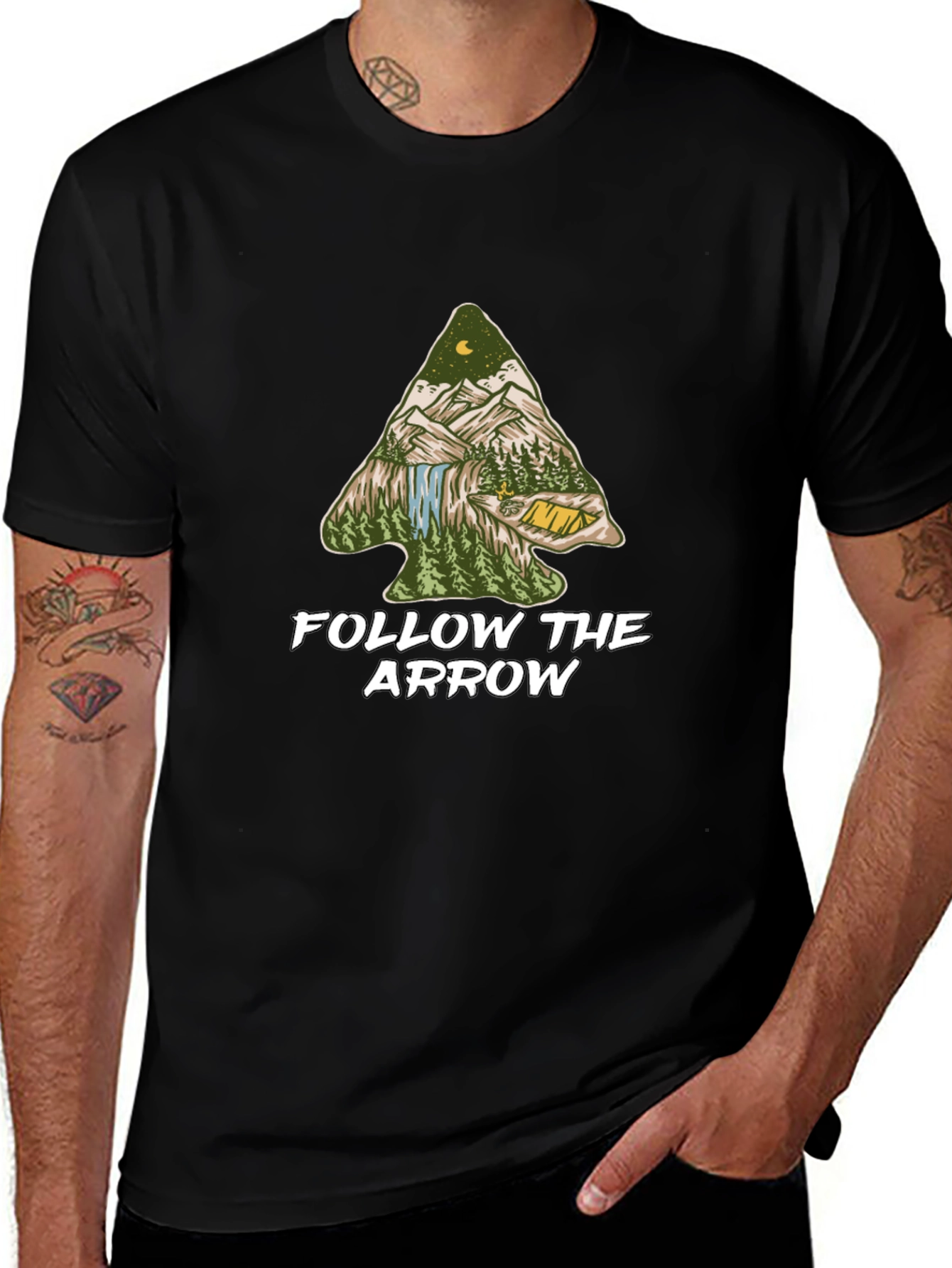 Follow the Arrow Camping Graphic Tee