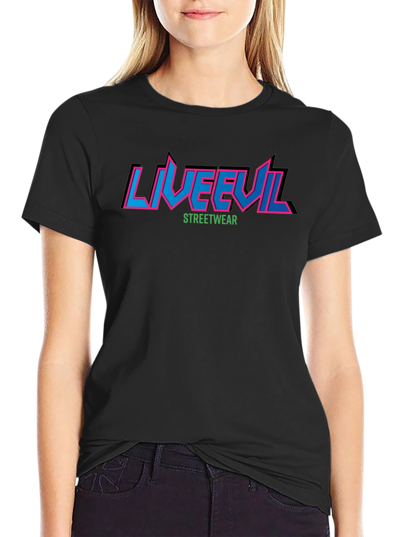 Liveevil Streetwear Graphic Tee - Black