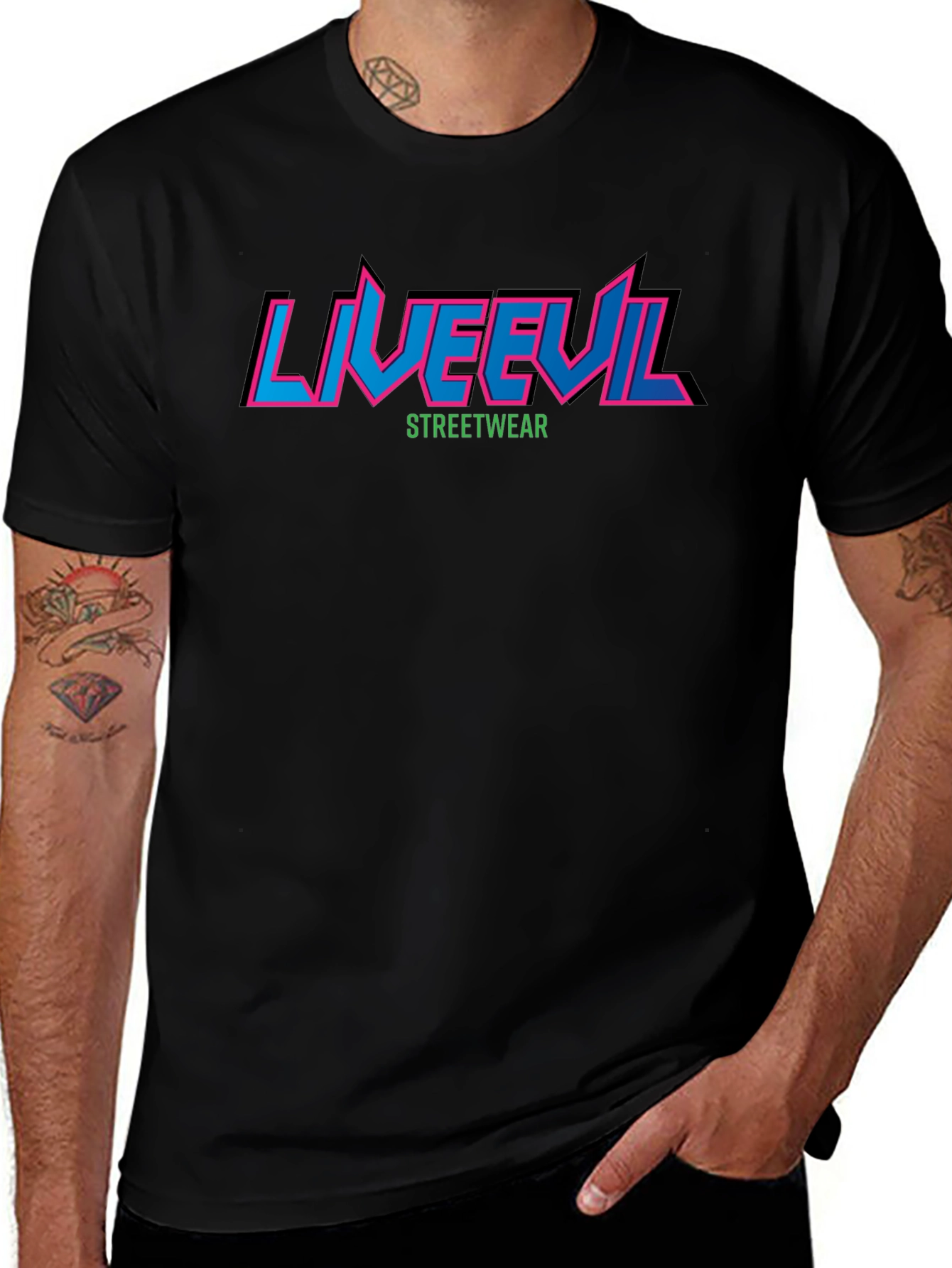 Liveevil Streetwear Graphic Tee - Black